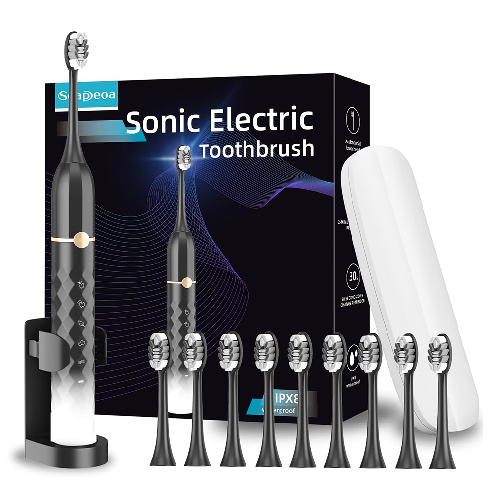 Bàn chải máy Sonic Electric Seapeoa, Black/White