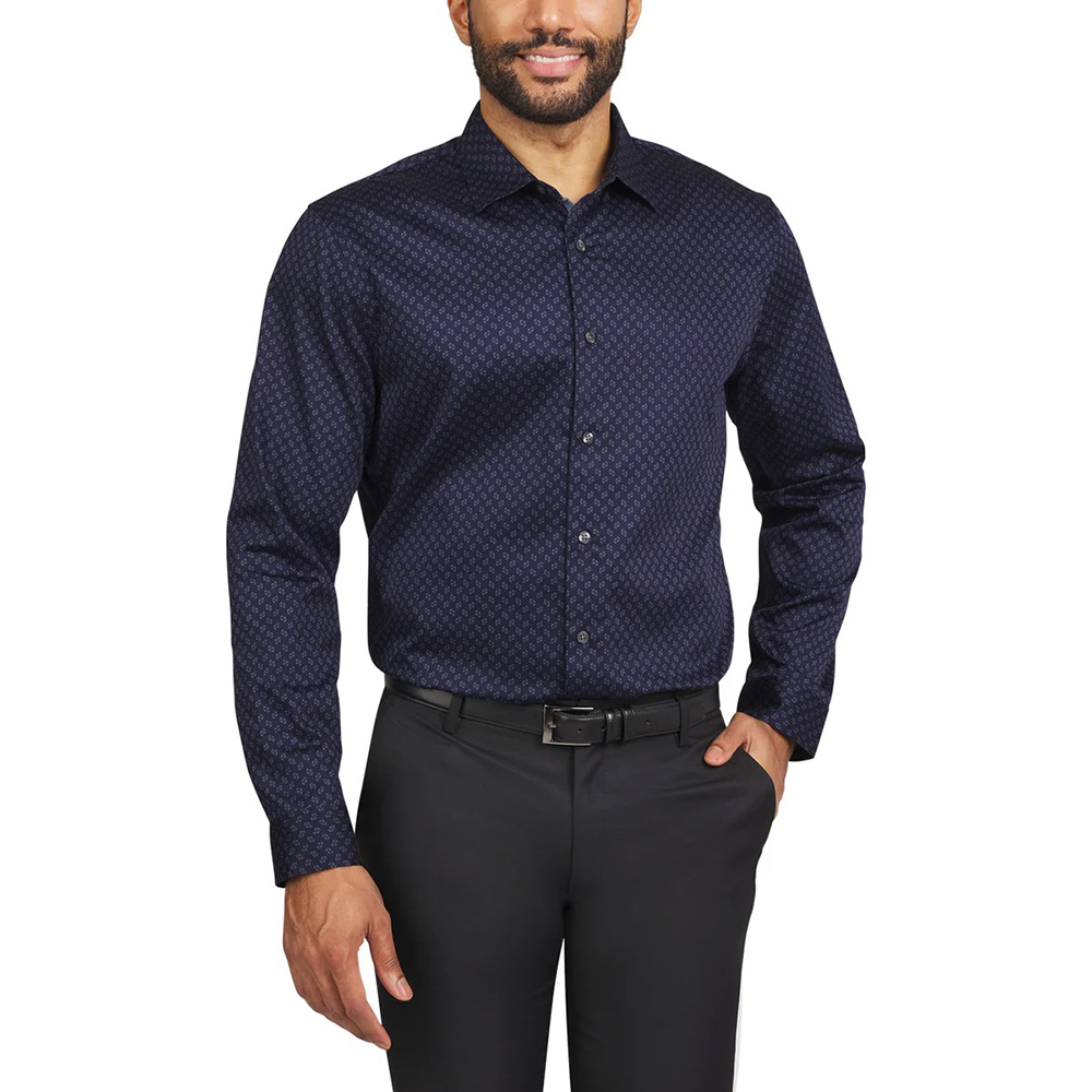 Áo Tahari Men's Luxe Woven Dress Shirt - Blue, Size M