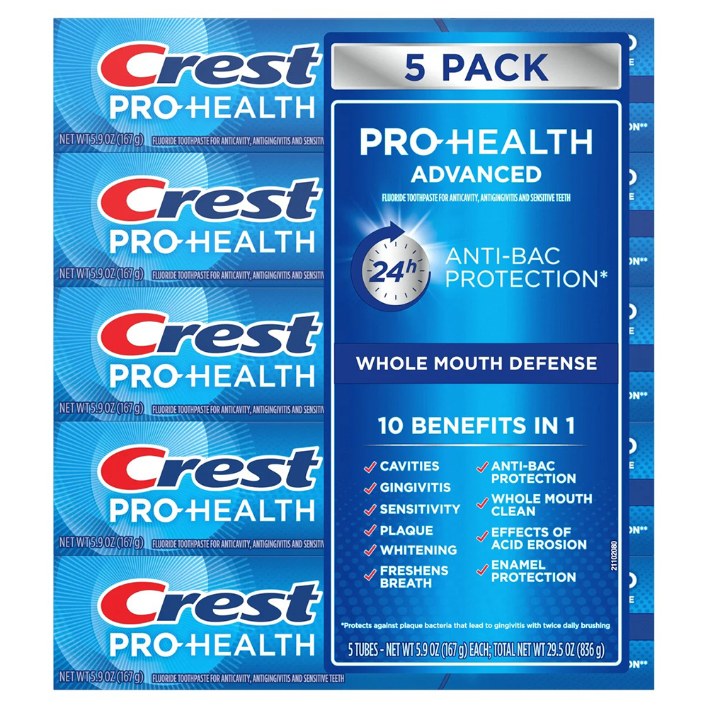 Set kem đánh răng Crest Pro-Health Advanced, 5 x 167g