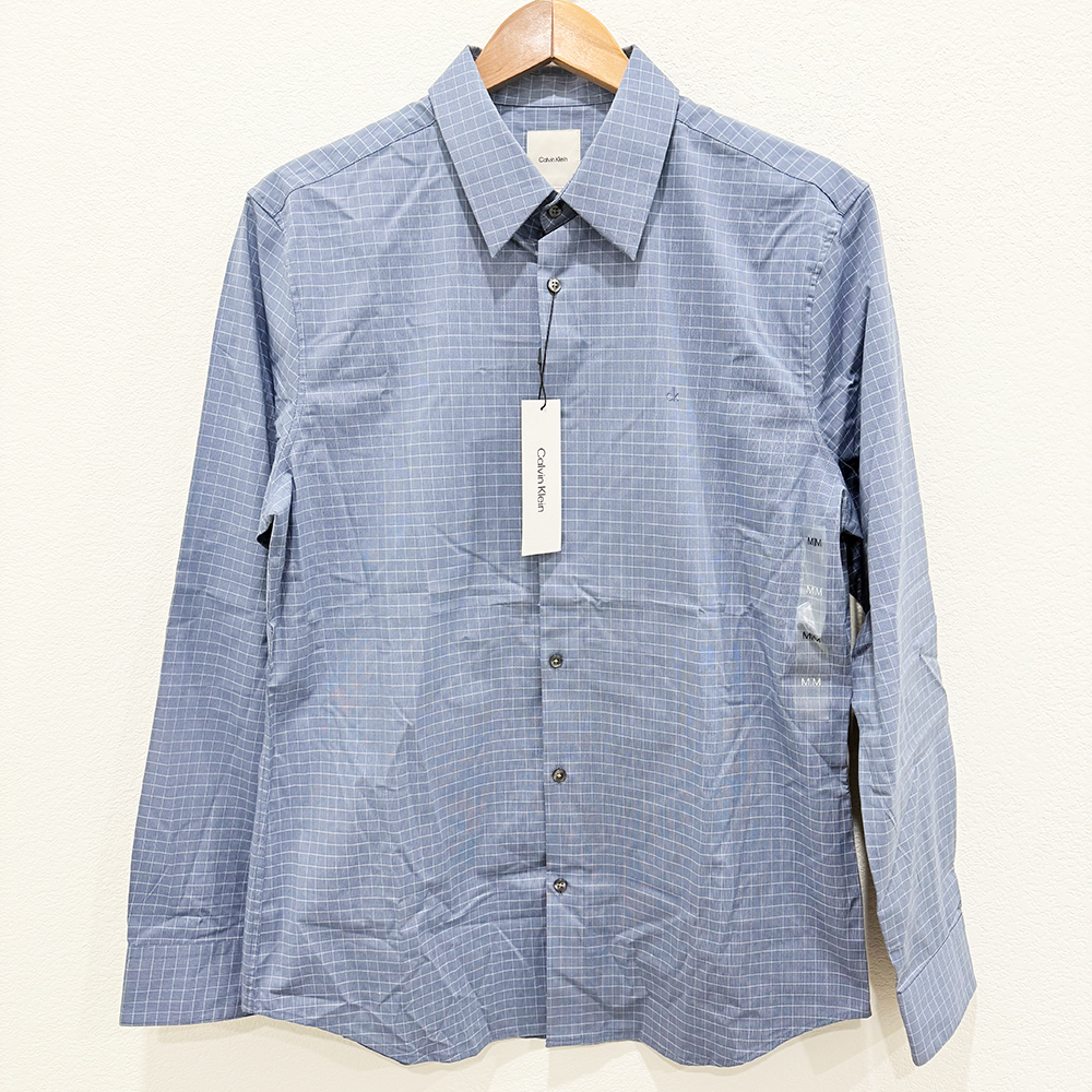 Áo Calvin Klein Plaid Button-Down Shirt - Blue, Size M