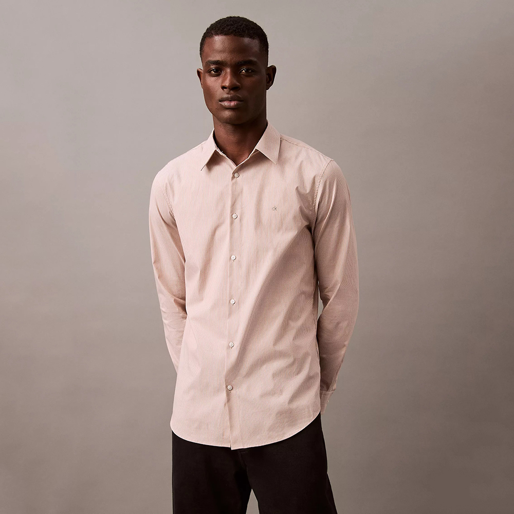 Áo Calvin Klein Pure Poplin Stretch Shirt - Amphora, Size L