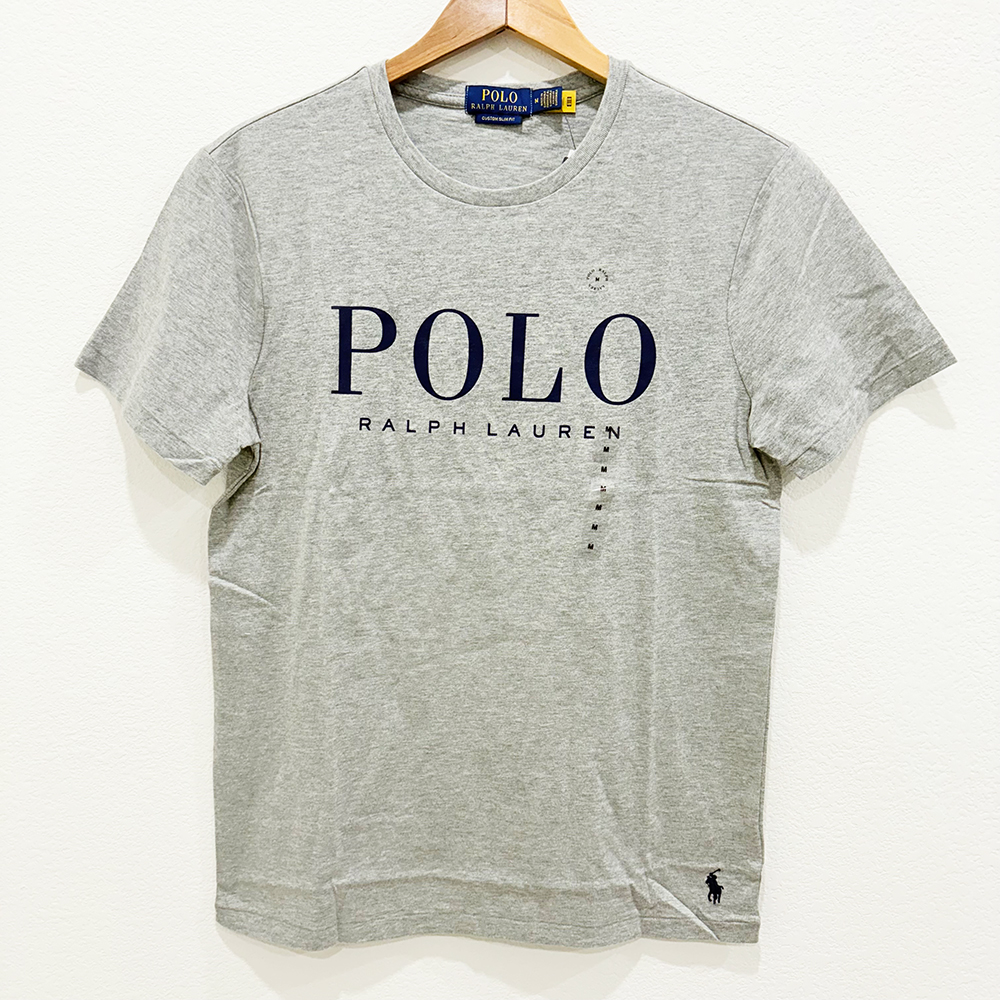 Áo Polo Ralph Lauren Custom Slim Fit Big Logo - Grey/Dark Blue, Size M