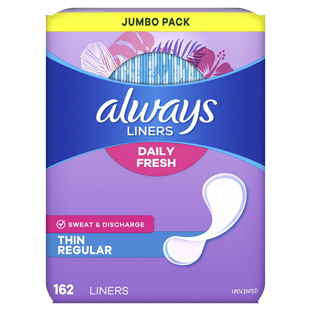 Băng vệ sinh hàng ngày Always Thin No Feel Protection Liners, 162 miếng.