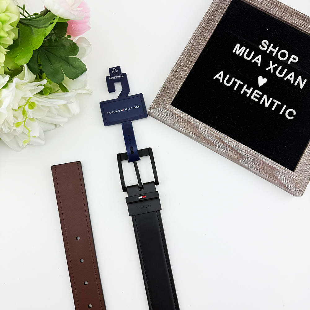 Thắt lưng Tommy Hilfiger Reversible - Black/Brown, Size M (34-36)