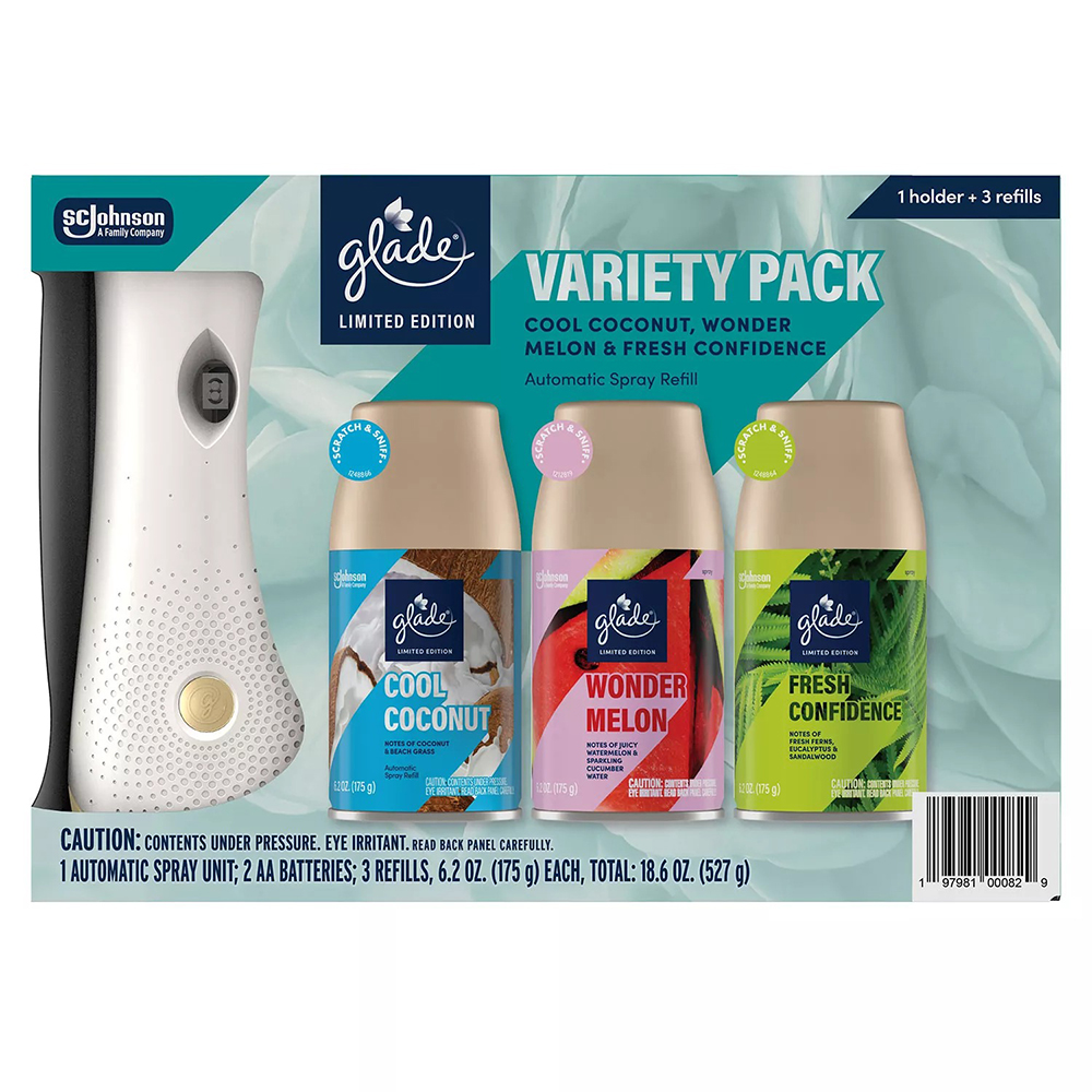 Bộ máy phun sương và tinh dầu thơm Glade Automatic Spray, Variety Pack