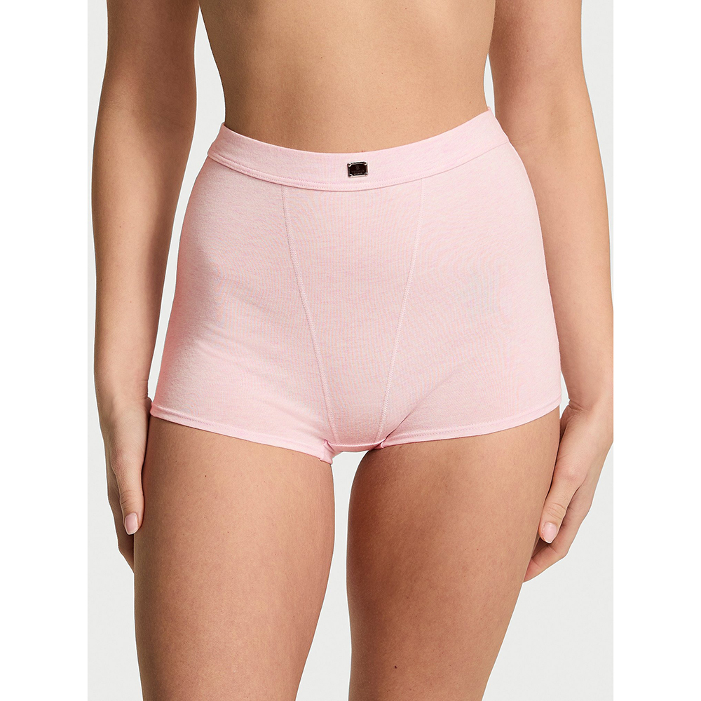 Quần lót Victoria's Secret Logo Cotton High-Waist Boyshort - Heather Pink Petal, Size L