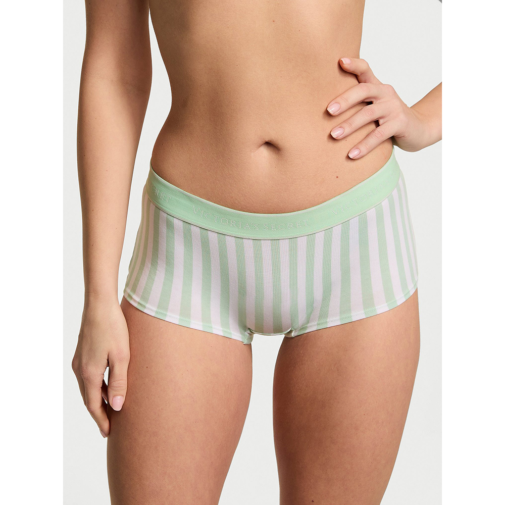 Quần lót Victoria's Secret Logo Cotton Boyshort - Print, Size M
