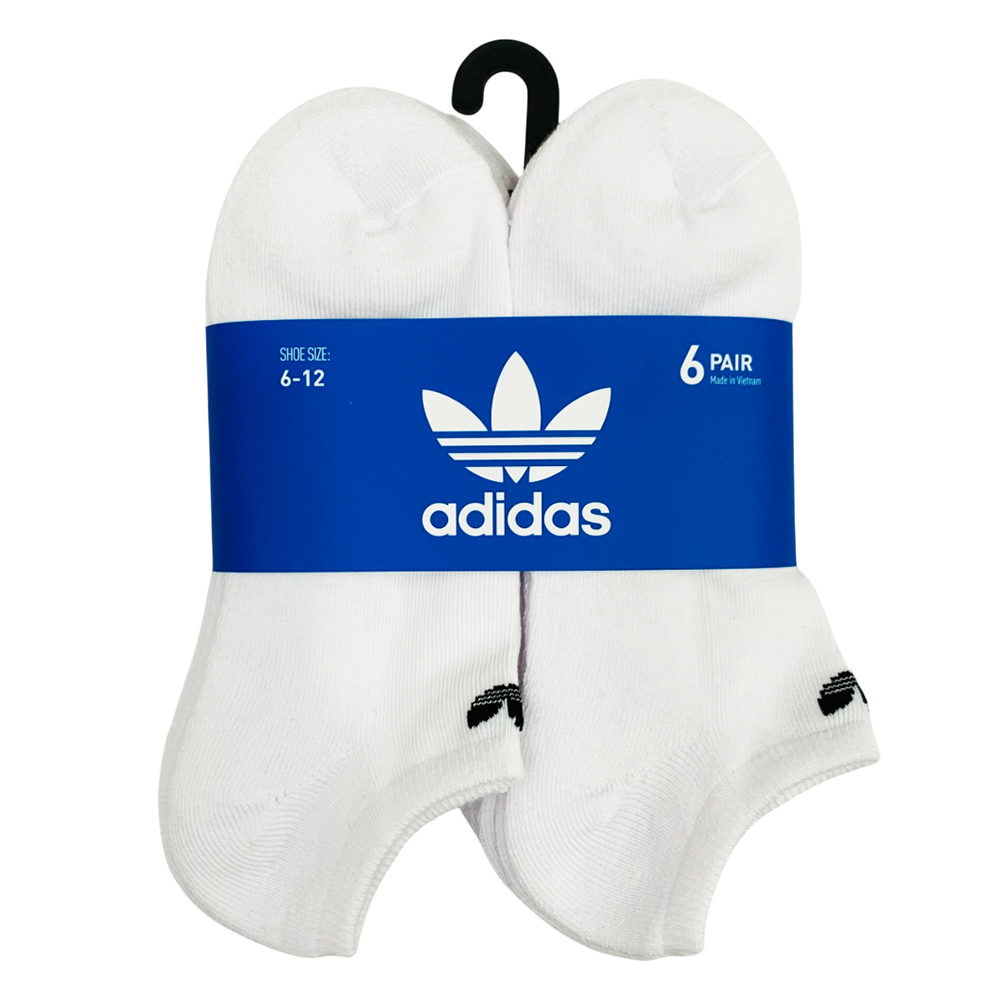 Vớ Adidas Men's No Show - Set 6 đôi, White
