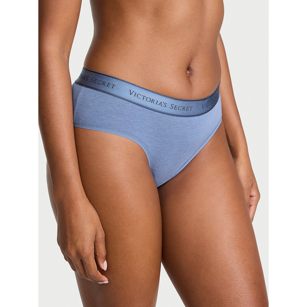Quần lót Victoria's Secret Logo Cotton Hiphugger - Moonlight Blue, Size M