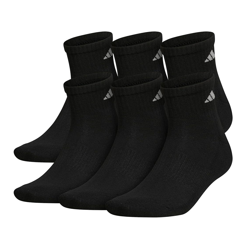 Vớ Adidas Men's Cushioned Quarter - Set 6 đôi, Black