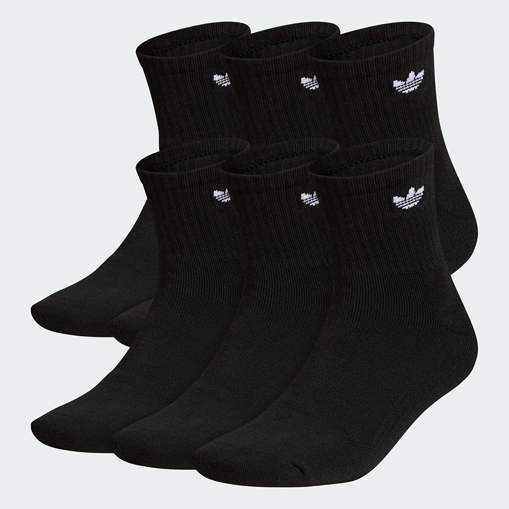 Vớ Adidas Originals Trefoil Quarter - Set 6 đôi, Black