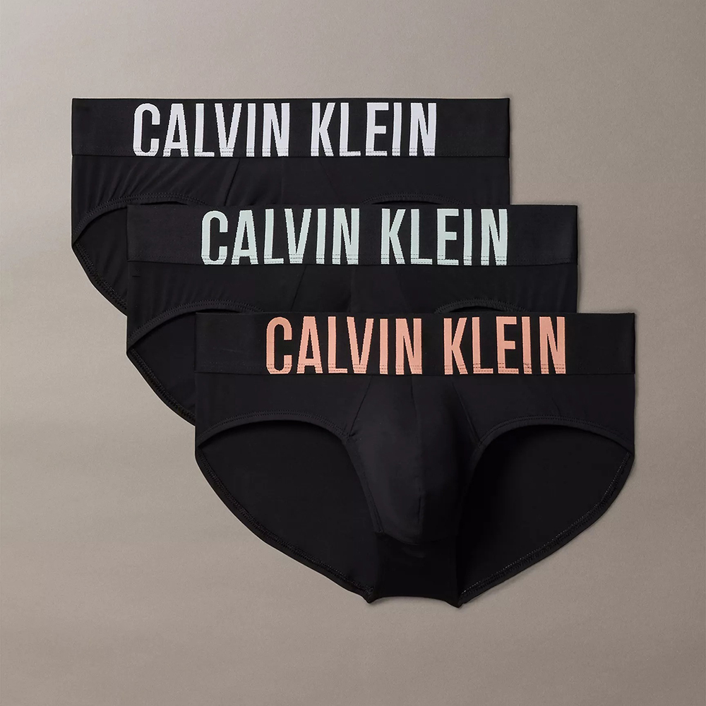 Set 3 quần Calvin Klein Intense Power Micro Hip Brief - Papaya Punch/White/Moonlight Jade Logos, Size L