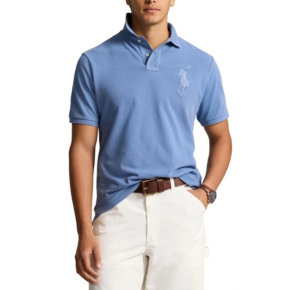 Áo Polo Ralph Lauren Custom Slim Fit Big Logo - Blue, Size M