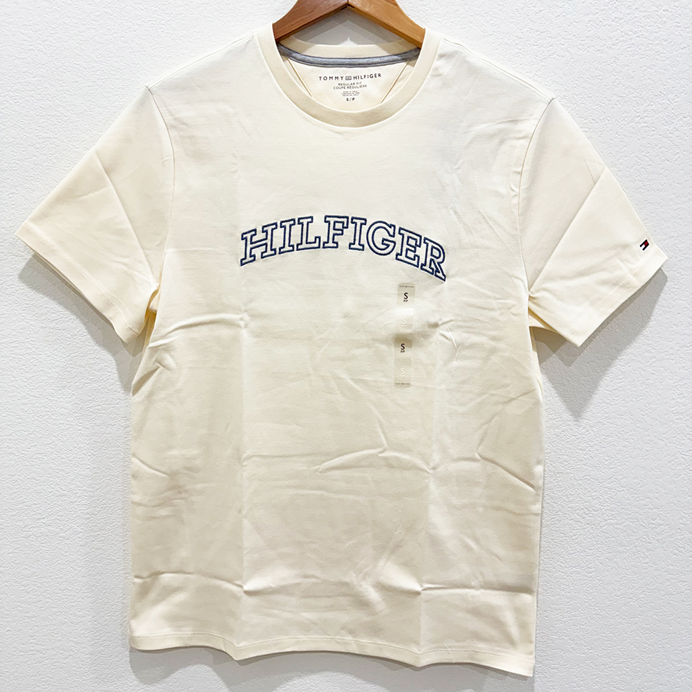 Áo Tommy Hilfiger Embroidered Hilfiger Logo - Beige, Size S