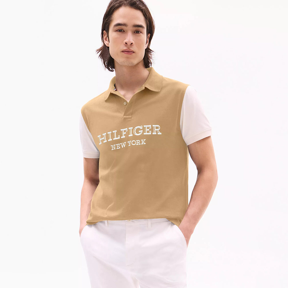 Áo Tommy Hilfiger Regular Fit Monotype Colorblock Polo - Classic Khaki, Size M
