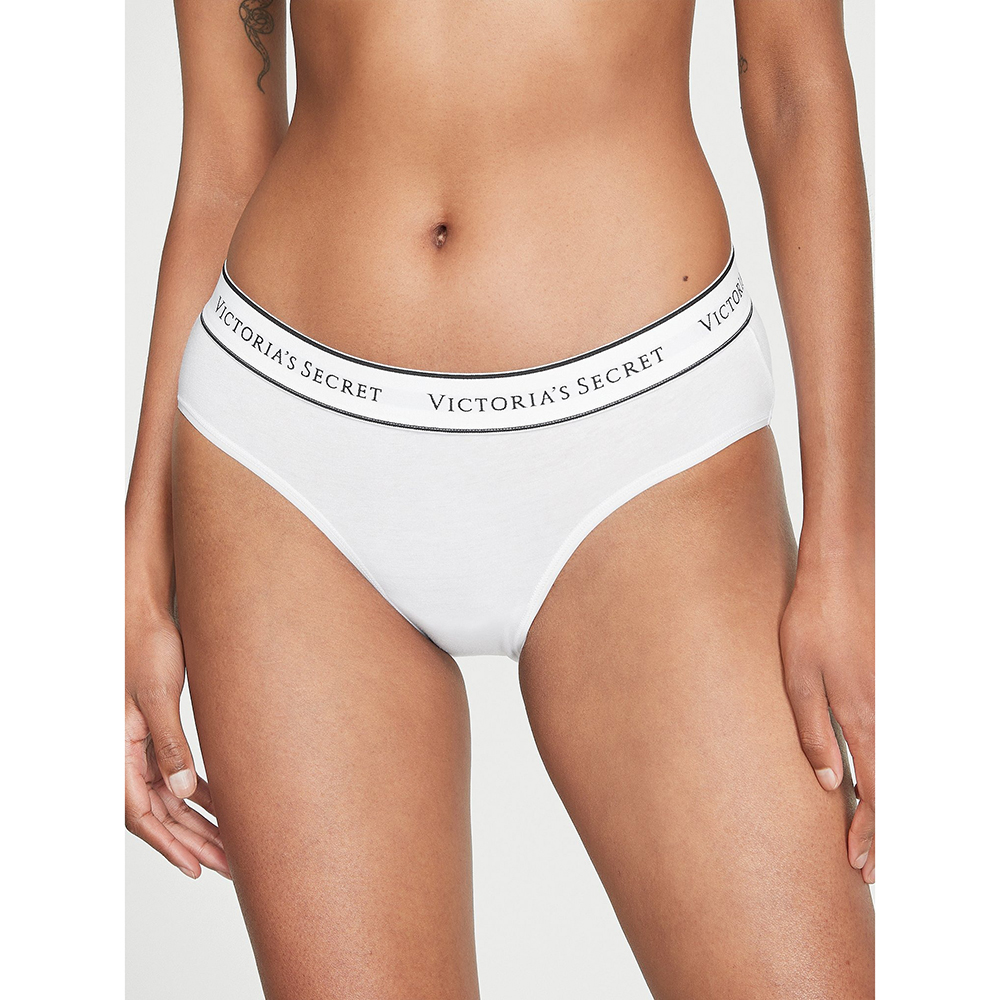 Quần lót Victoria's Secret Logo Cotton Hiphugger - VS White, Size M