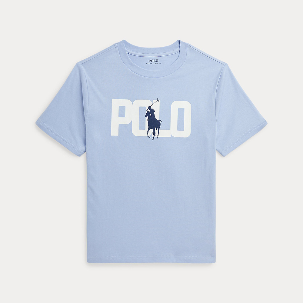 Áo Polo Ralph Lauren Big Pony Logo Cotton Jersey Tee - Blue, Size L (14-16)
