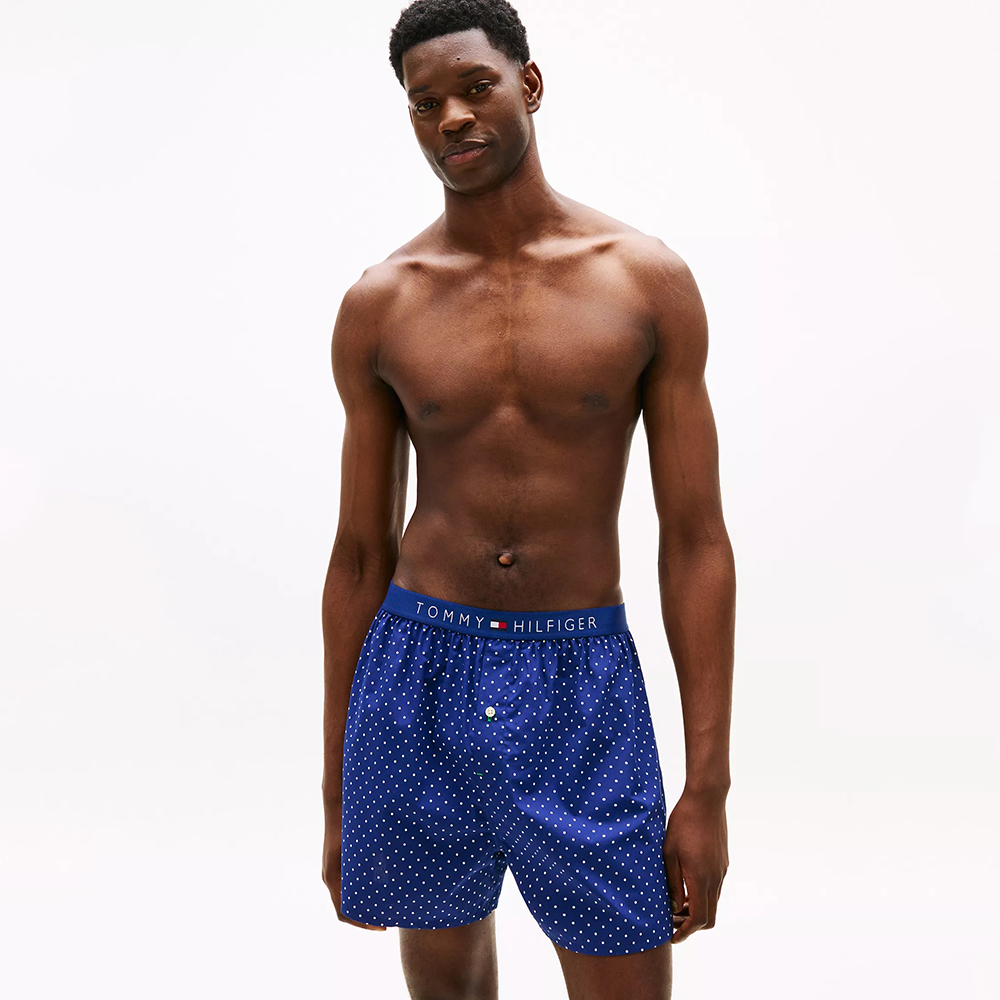 Quần Tommy Hilfiger Logo Waistband Woven Boxers - Blue, Size S
