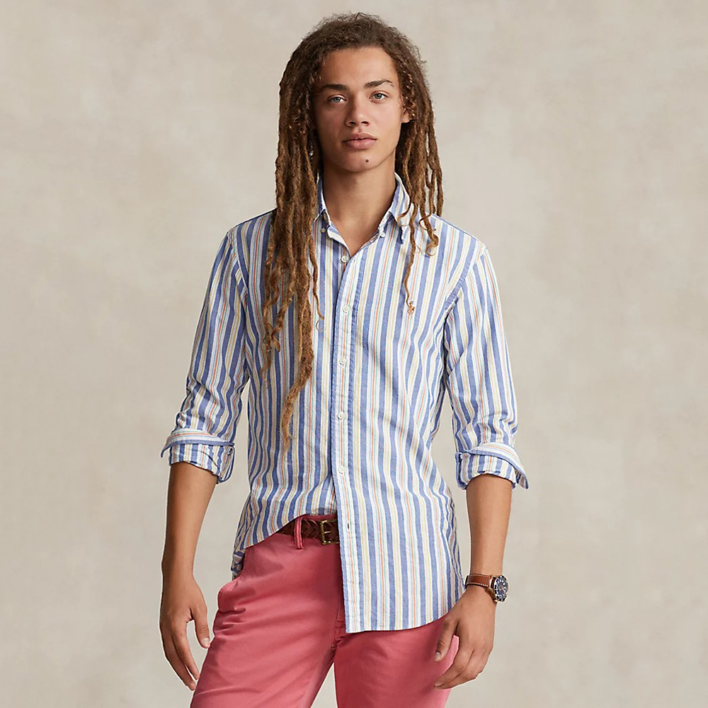 Áo Polo Ralph Lauren Classic Fit Striped Oxford - Multi, Size S