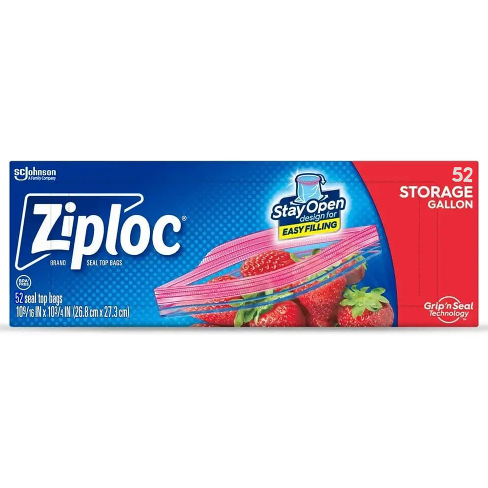 Túi Ziploc Storage Gallon, 52 cái