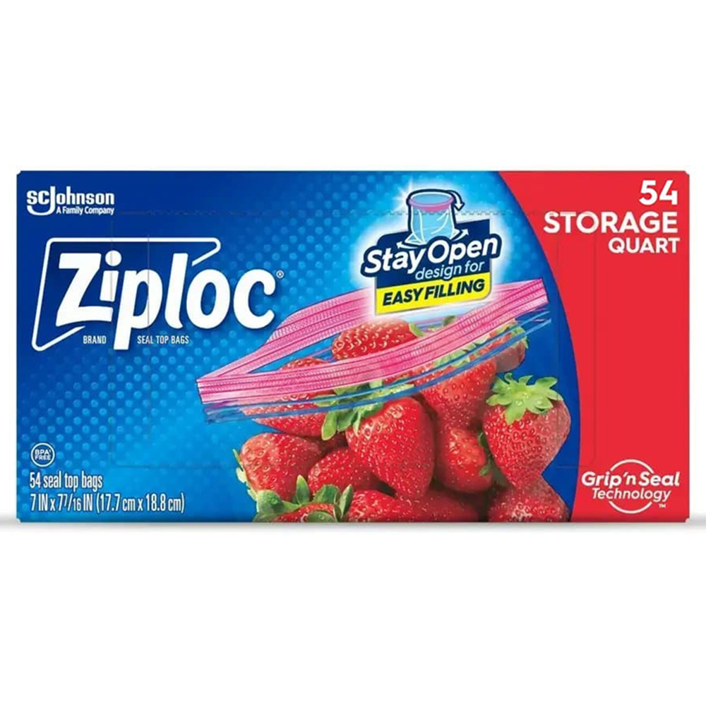 Túi Ziploc Storage Quart, 54 cái