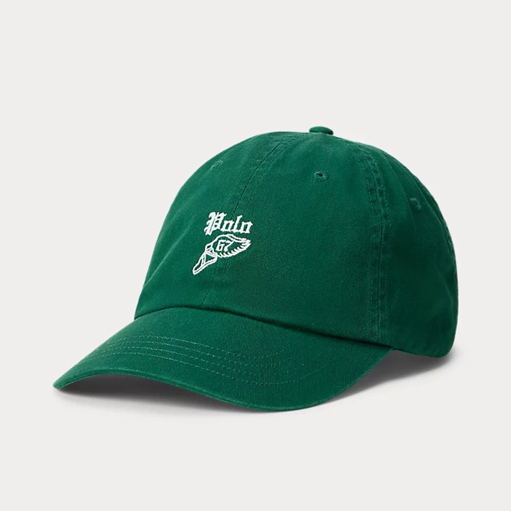 Mũ Polo Ralph Lauren Embroidered Twill Ball Cap, Green/White