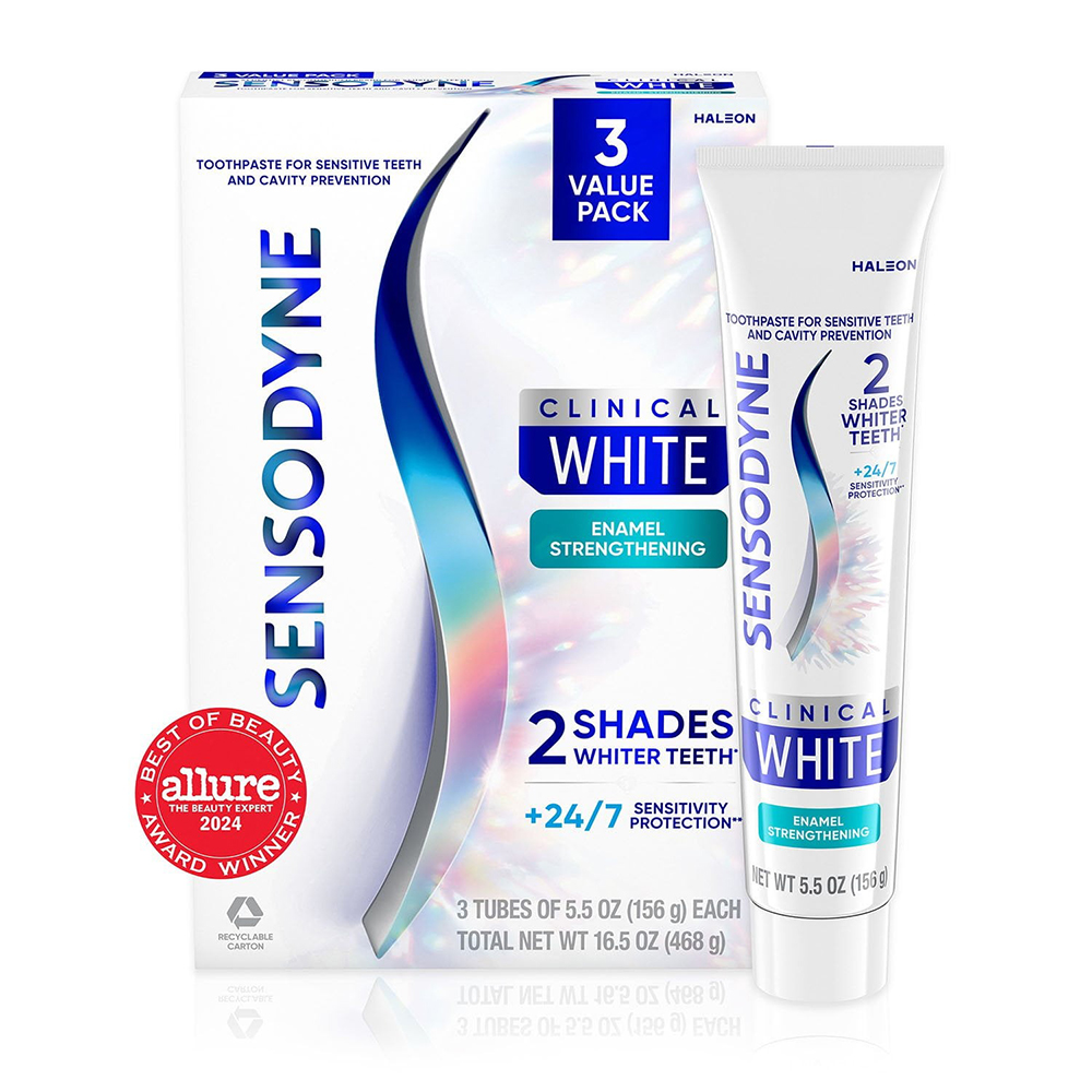 Set kem đánh răng Sensodyne Clinical White Enamel Strengthening, 3 x 156g