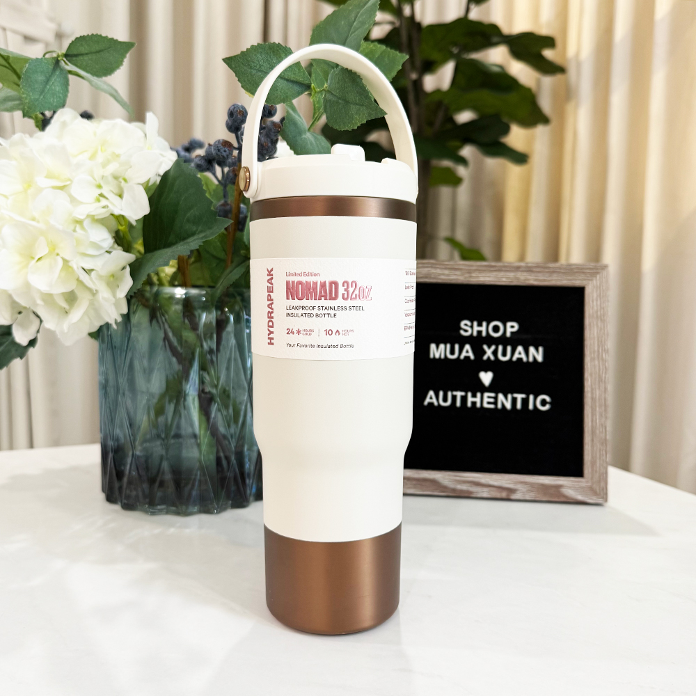Bình giữ nhiệt Hydrapeak Nomad Bottle With Handle And Straw Lid - Ivory, 946ml