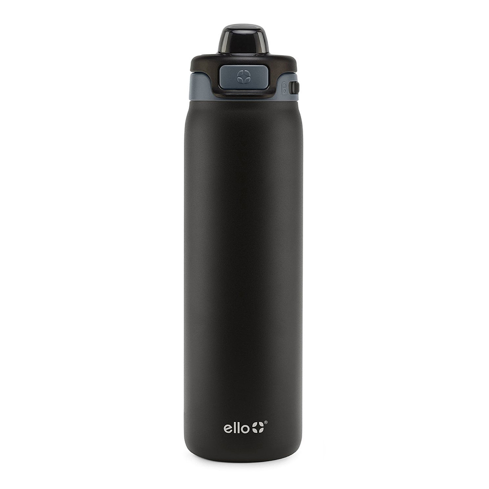 Bình nước Ello Pop & Fill Stainless Steel - Charcoal, 651ml