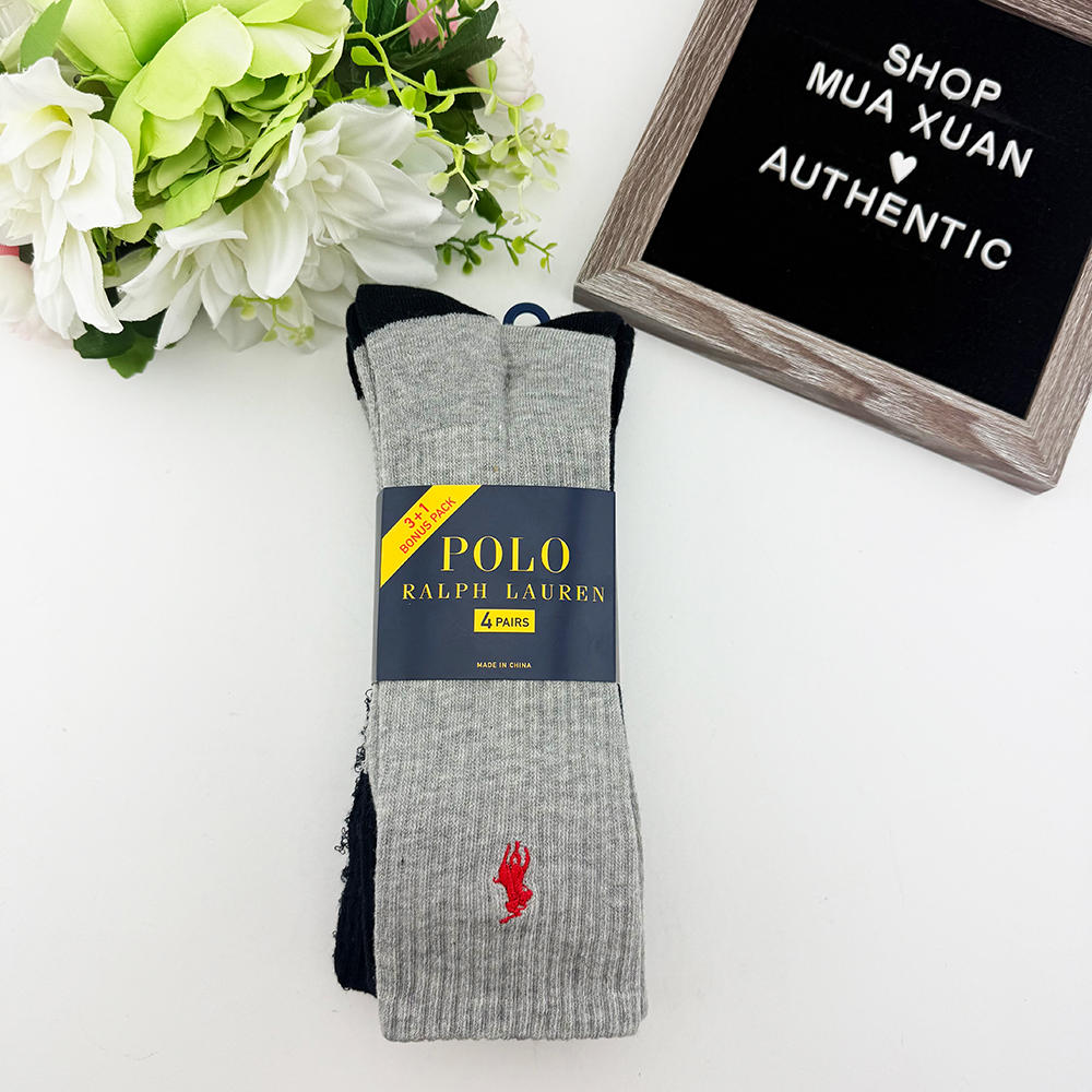 Vớ Polo Ralph Lauren Trouser Dress - Set 4 đôi, Grey/Navy