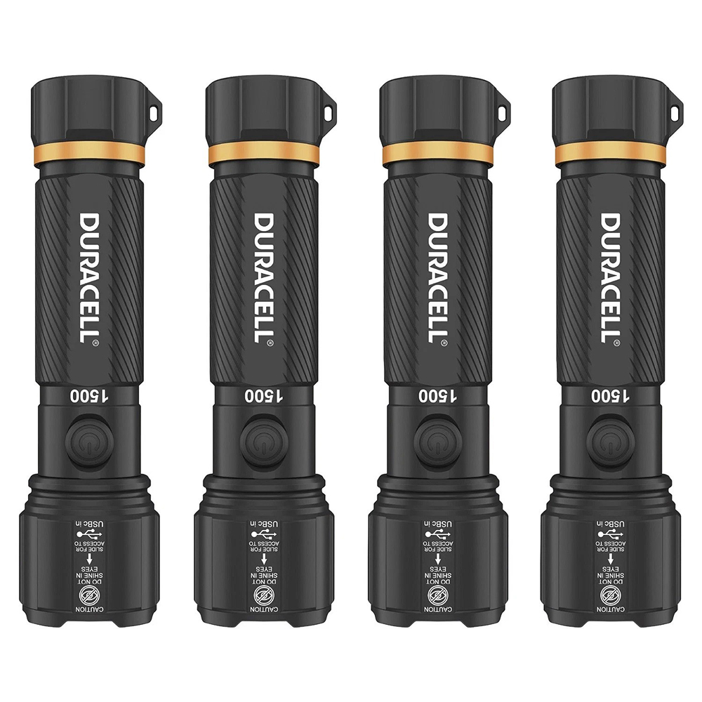Set 4 đèn pin Duracell Hybrid Flashlight 1500 Lumens