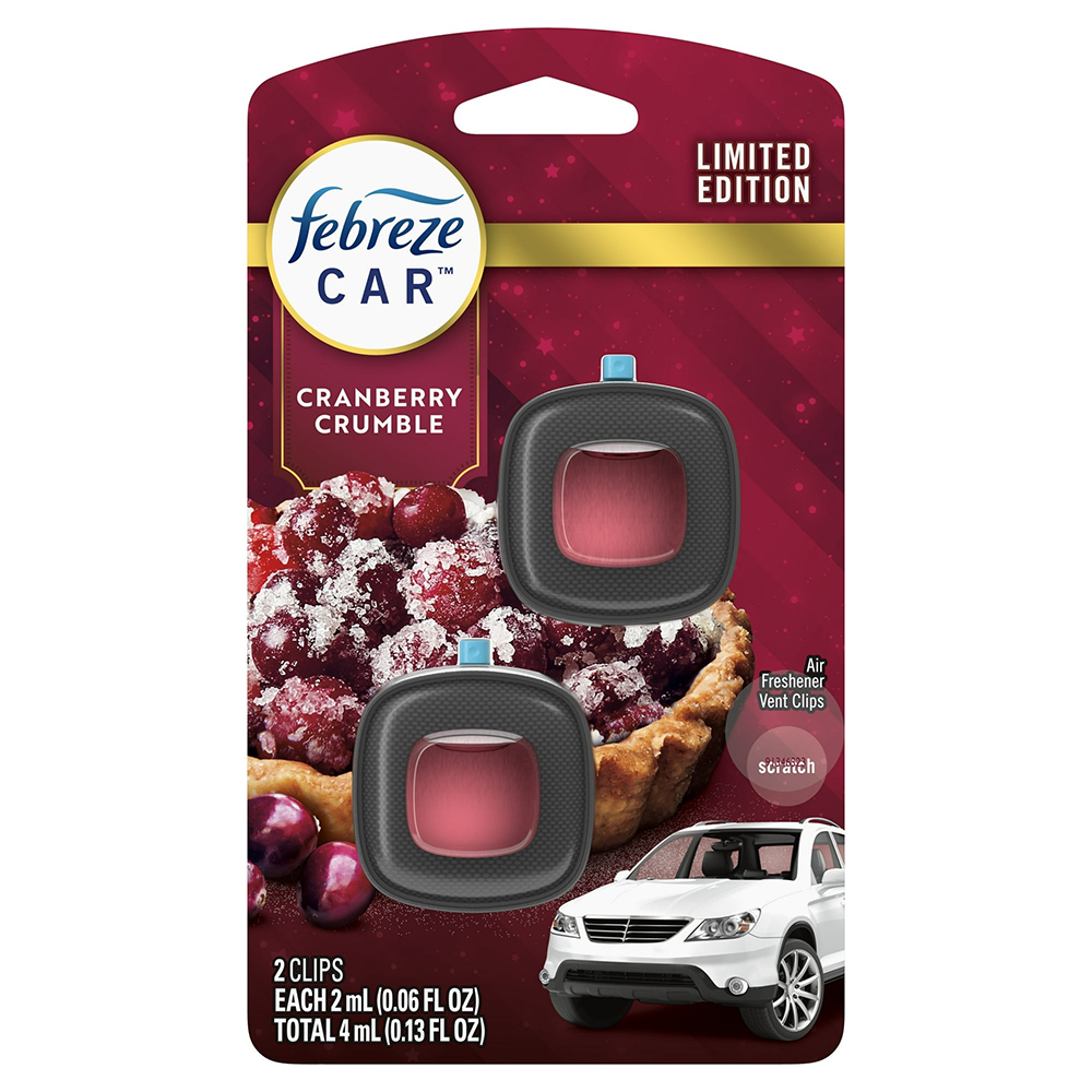 Tinh dầu thơm xe Febreze Car Air Freshener Vent Clip - Cranberry Crumble, 2 x 2ml
