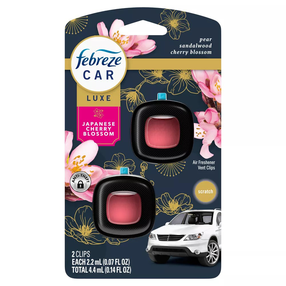 Tinh dầu thơm xe Febreze Car Air Freshener Vent Clip - Japanese Cherry Blossom, 2 x 2.2ml