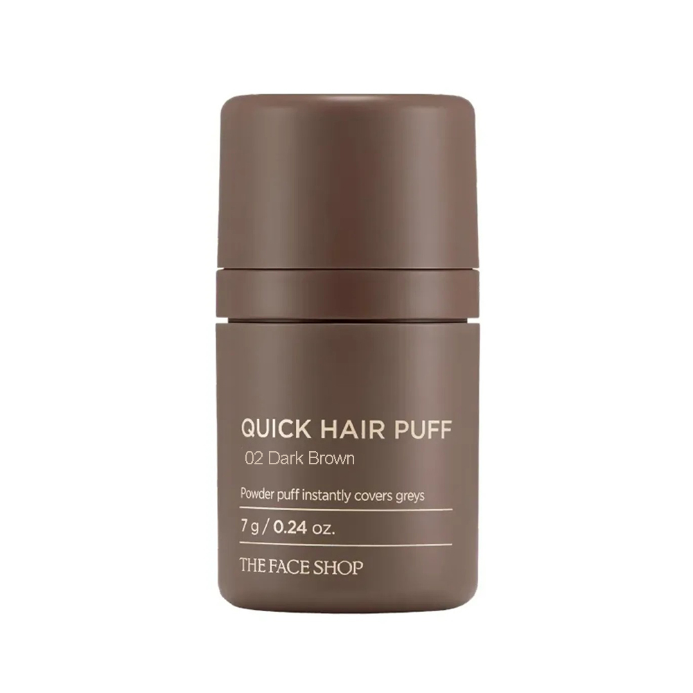 Phấn che khuyến điểm tóc The Face Shop Quick Hair Puff - 02 Dark Brown, 7g.