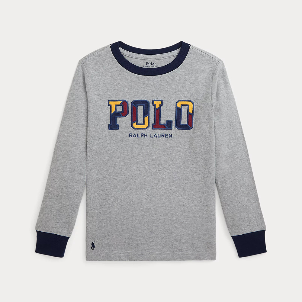 Áo thun dài tay Polo Ralph Lauren Corduroy-Logo Cotton - Andover Heather, Size XL (18-20)