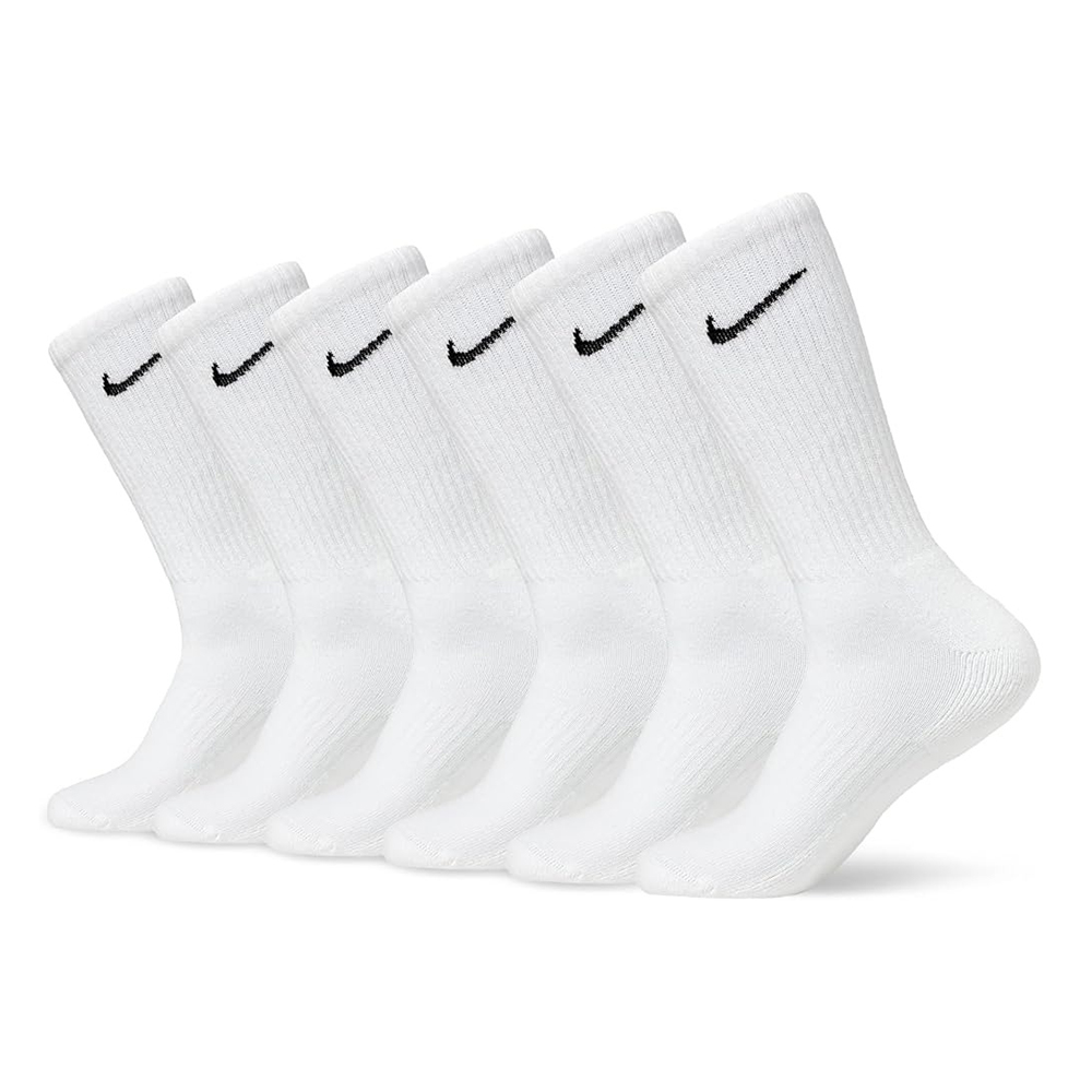Set 6 đôi vớ Nike Everyday Cushioned Crew Socks - White, Size L