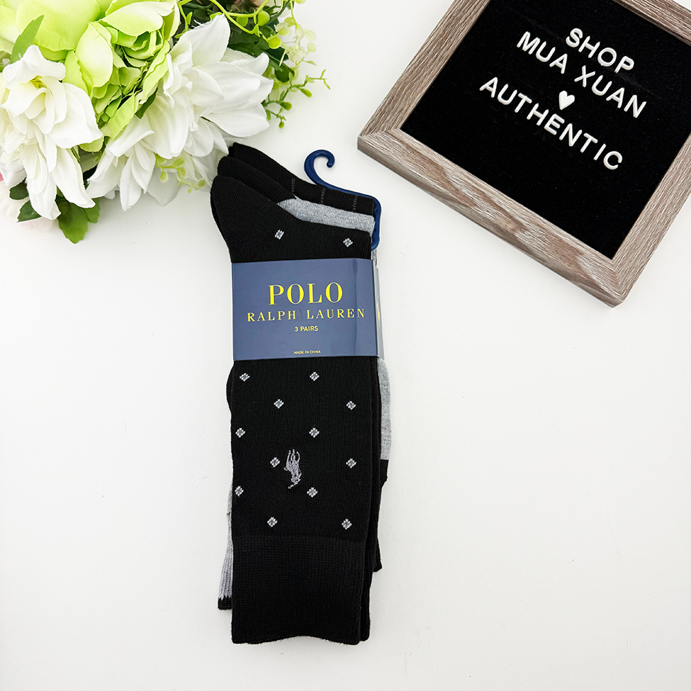 Vớ Polo Ralph Lauren Trouser Dress - Set 3 đôi, Black/Grey