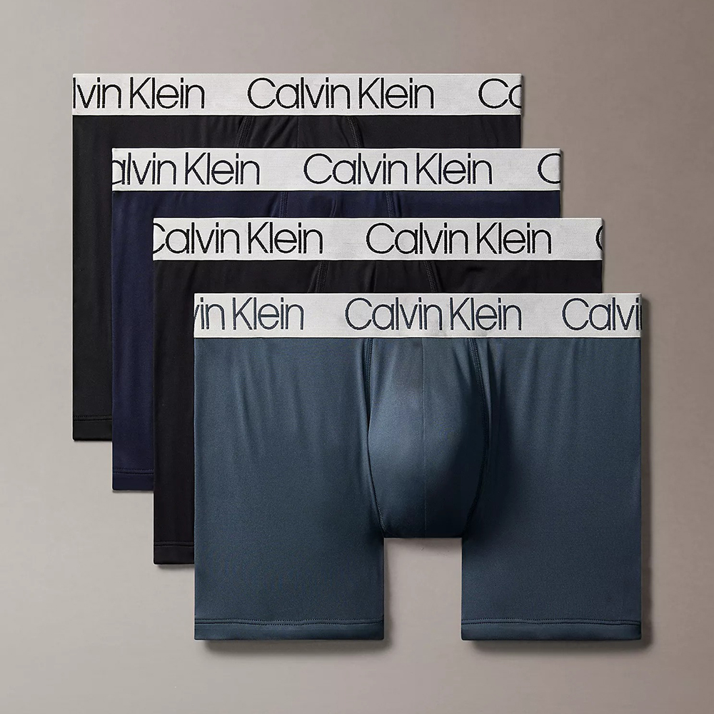 Set 4 quần Calvin Klein Chromatic Microfiber Trunk - Black/Peacoat/Turbulence/Black, Size S