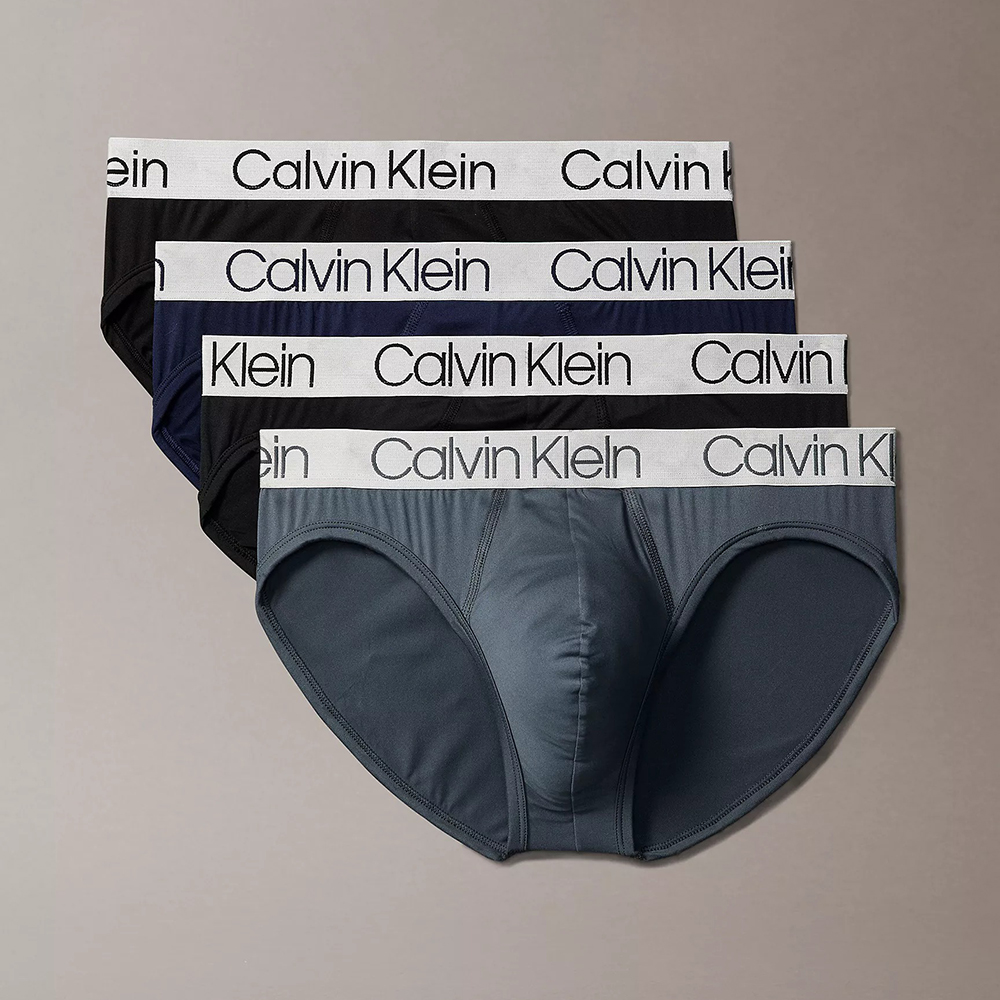 Set 4 quần Calvin Klein Chromatic Microfiber Hip Brief - Black/Peacoat/Turbulence/Black, Size L