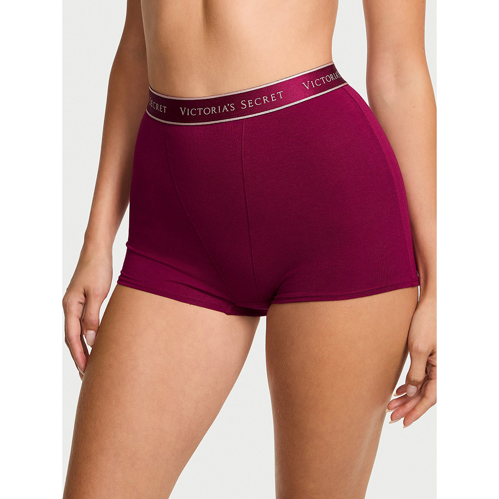 Quần lót Victoria's Secret Logo Cotton High-Waist Boyshort - Fresh Jam, Size S