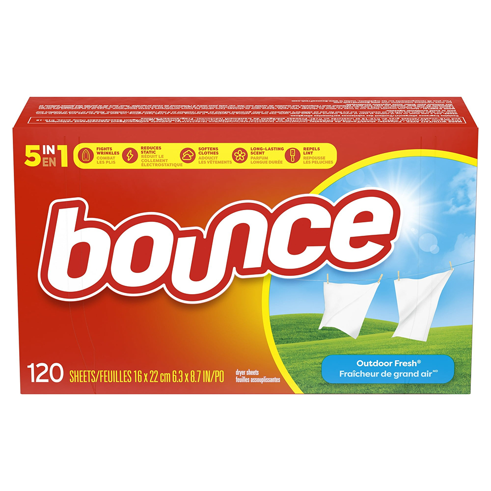 Giấy xả vải Bounce Outdoor Fresh Dryer, 120 tờ