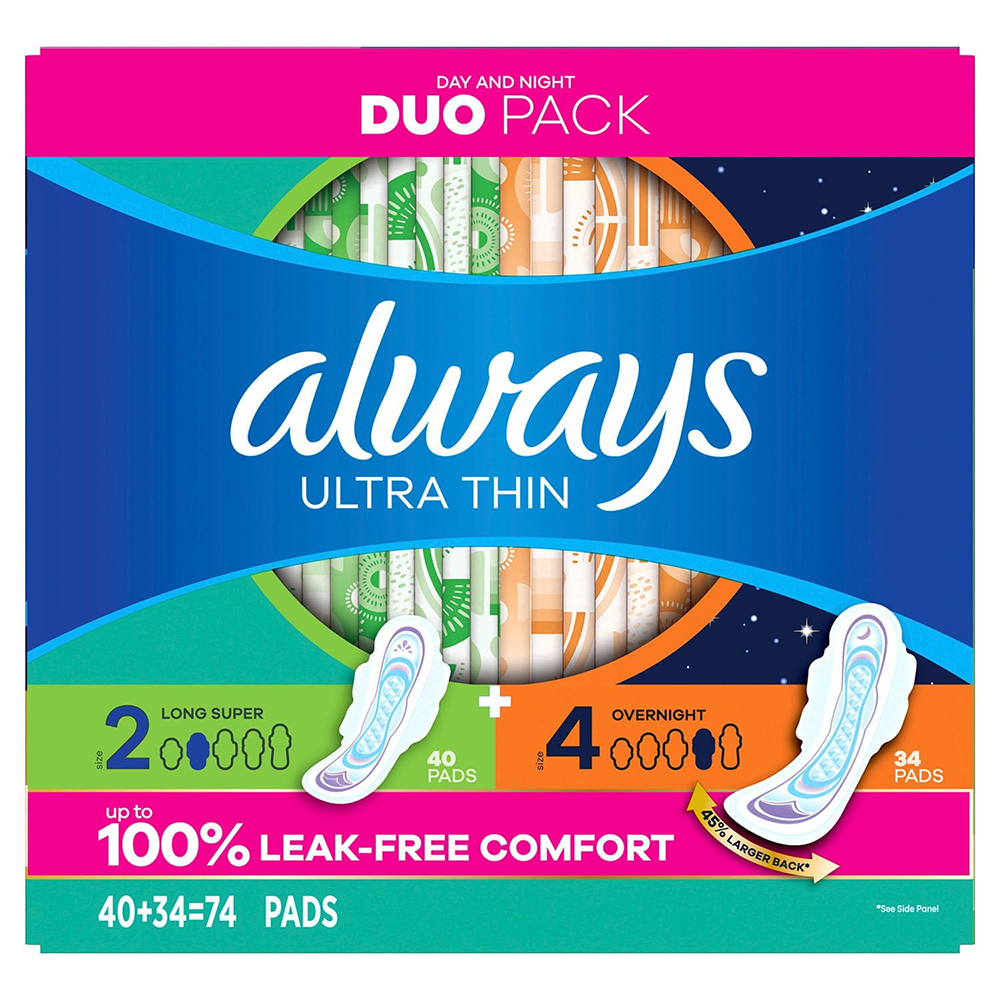 Băng vệ sinh Always Ultra Thin Pads Duo Pack, 74 miếng