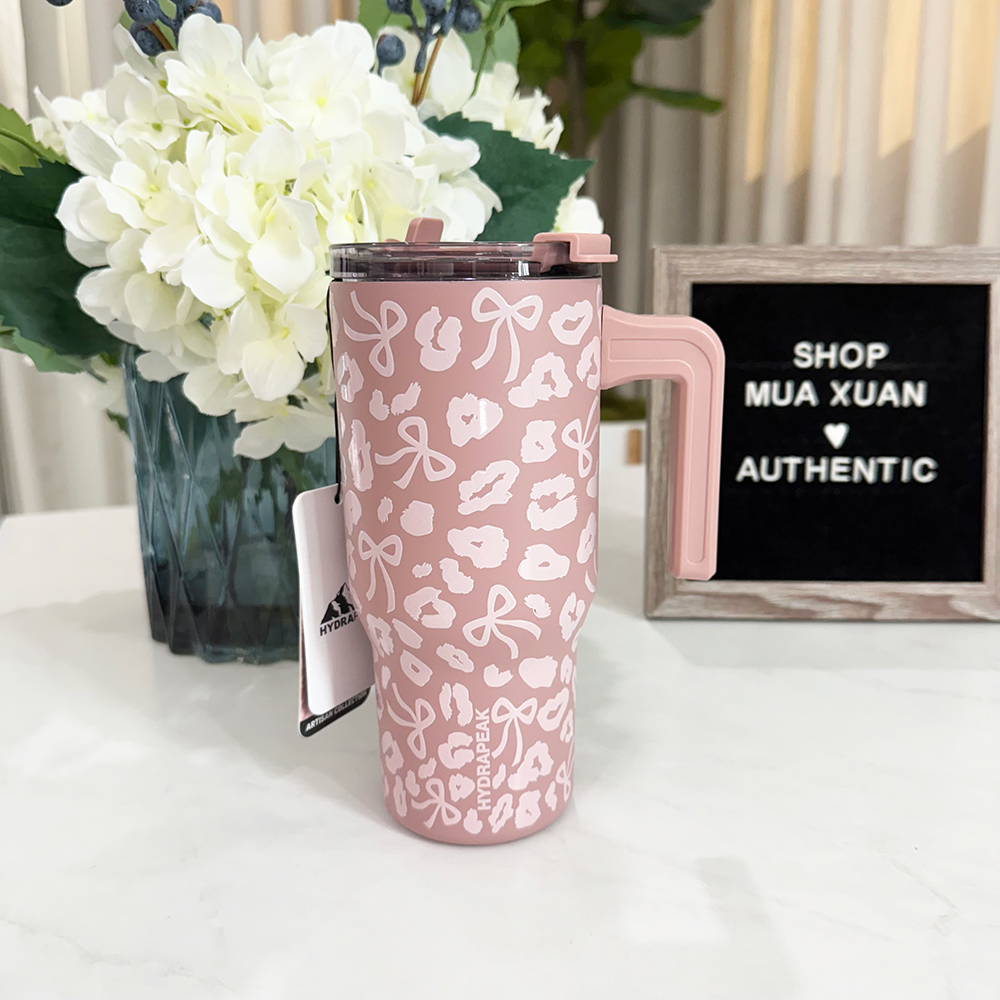 Ly giữ nhiệt Hydrapeak Voyager With Handle And Straw Lid - Rosewood, 740ml