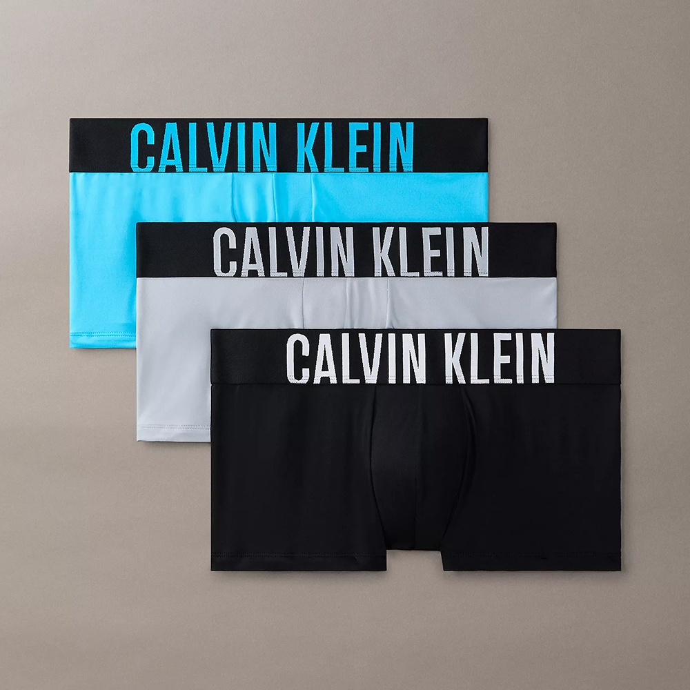 Set 3 quần Calvin Klein Intense Power Micro Low Rise Trunk - Teal/Black/Grey, Size M