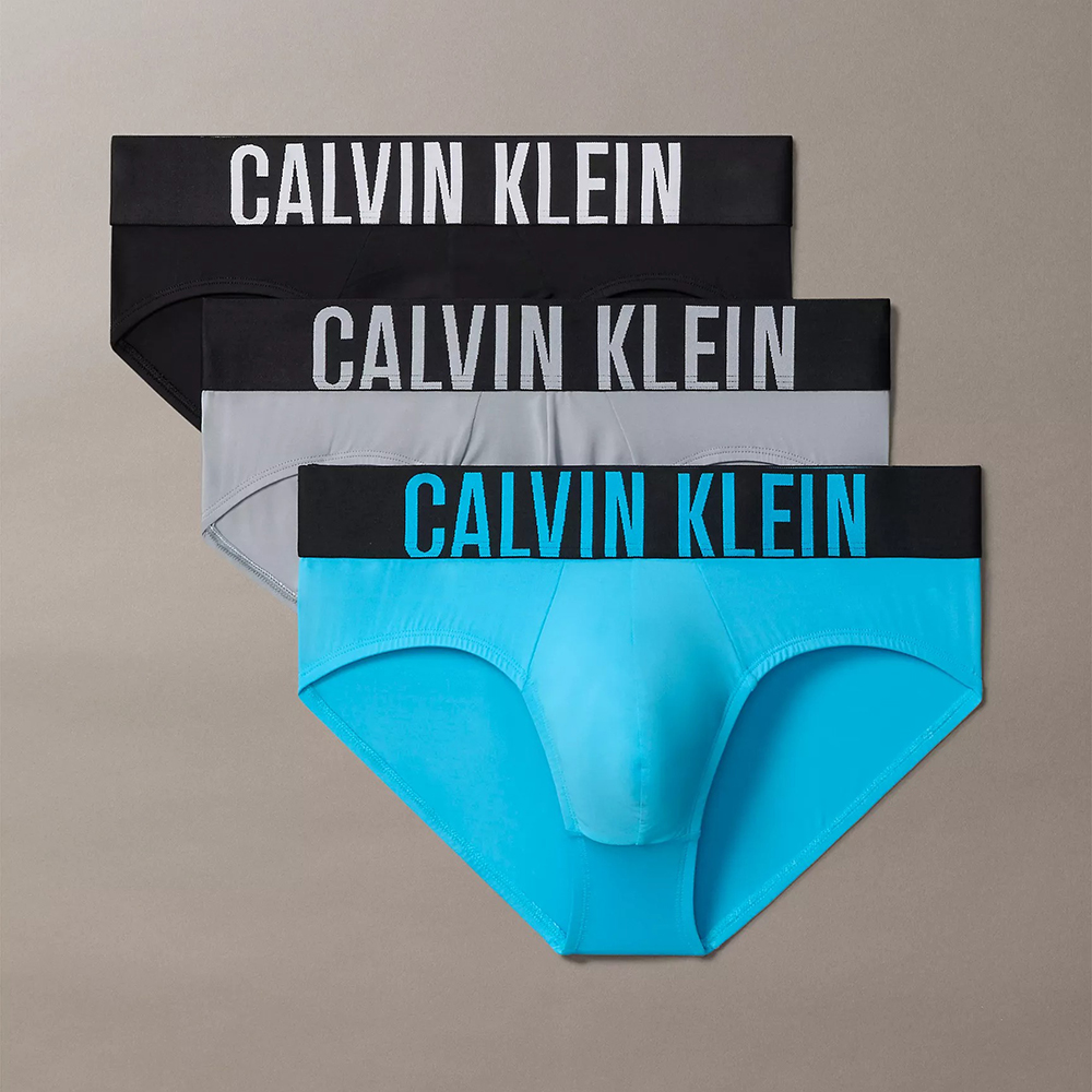 Set 3 quần Calvin Klein Intense Power Micro Hip Brief - Teal/Black/Grey, Size M