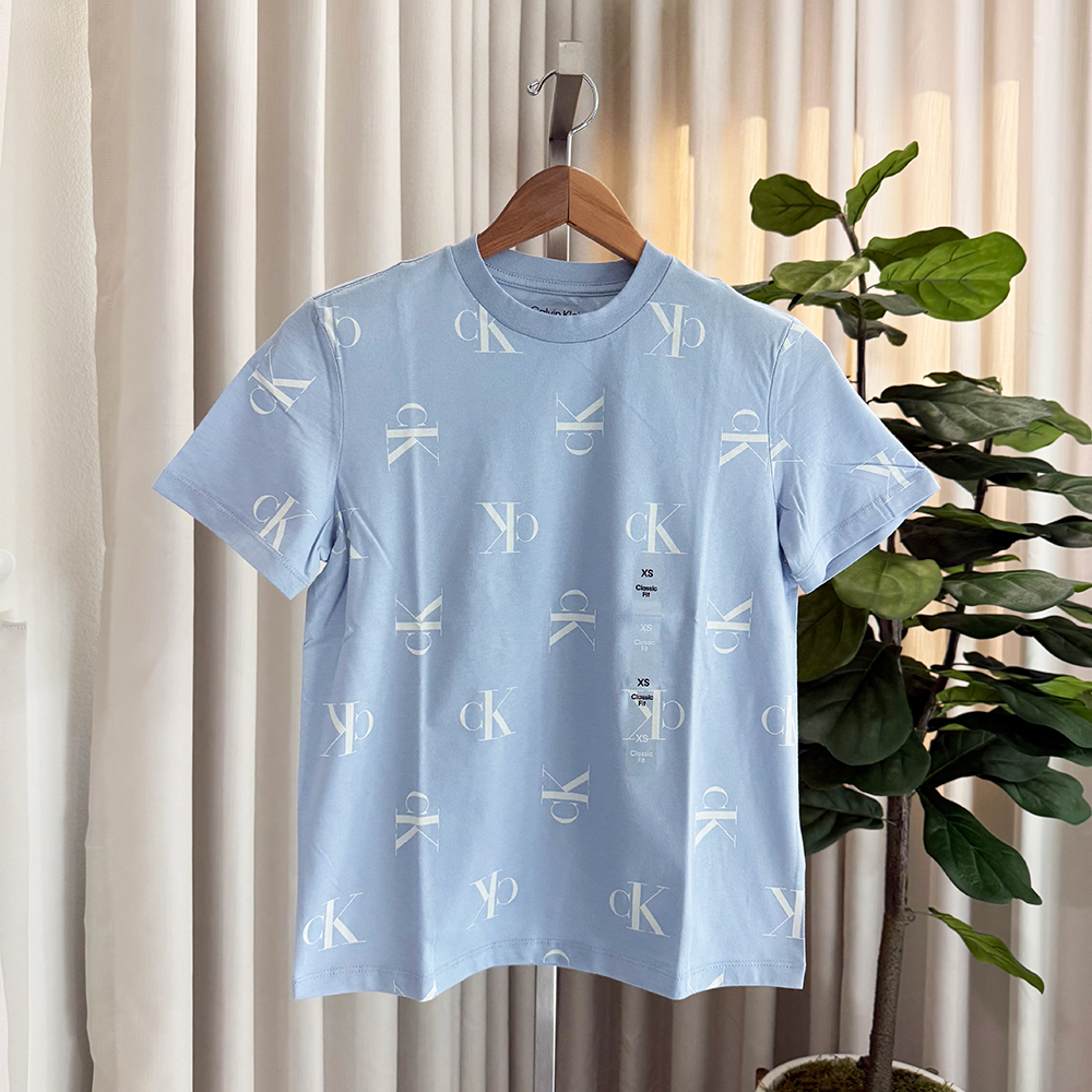 Áo Calvin Klein Allover Monogram Classic - Blue, Size XS