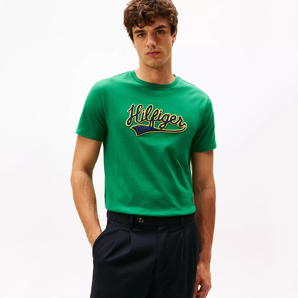 Áo Tommy Hilfiger Hilfiger Varsity Logo - Nouveau Green, Size M