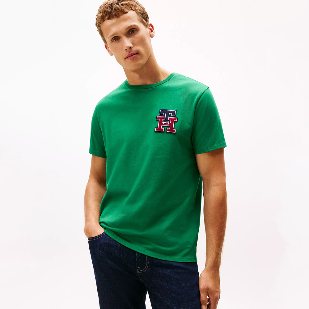 Áo Tommy Hilfiger Textured Monogram Logo - Nouveau Green, Size S