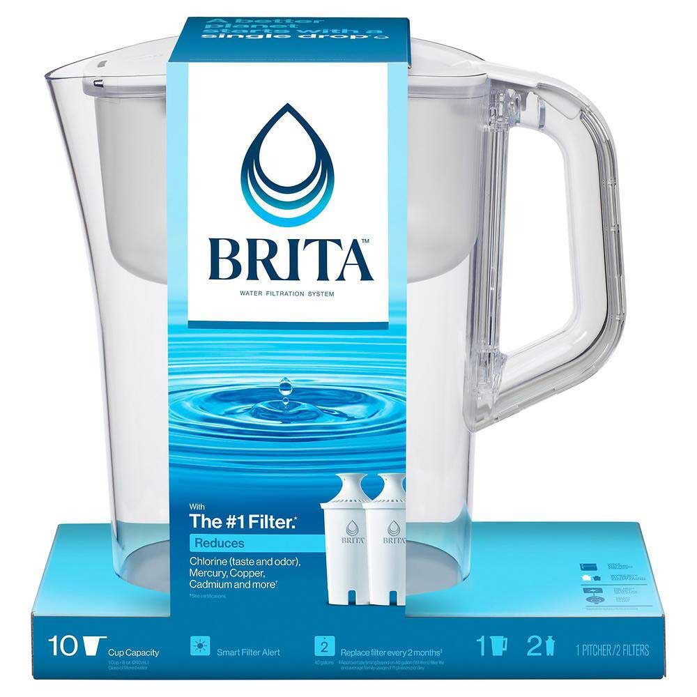 Bộ bình lọc nước Brita Champlain Water Filter Pitcher + 2 lõi lọc, White