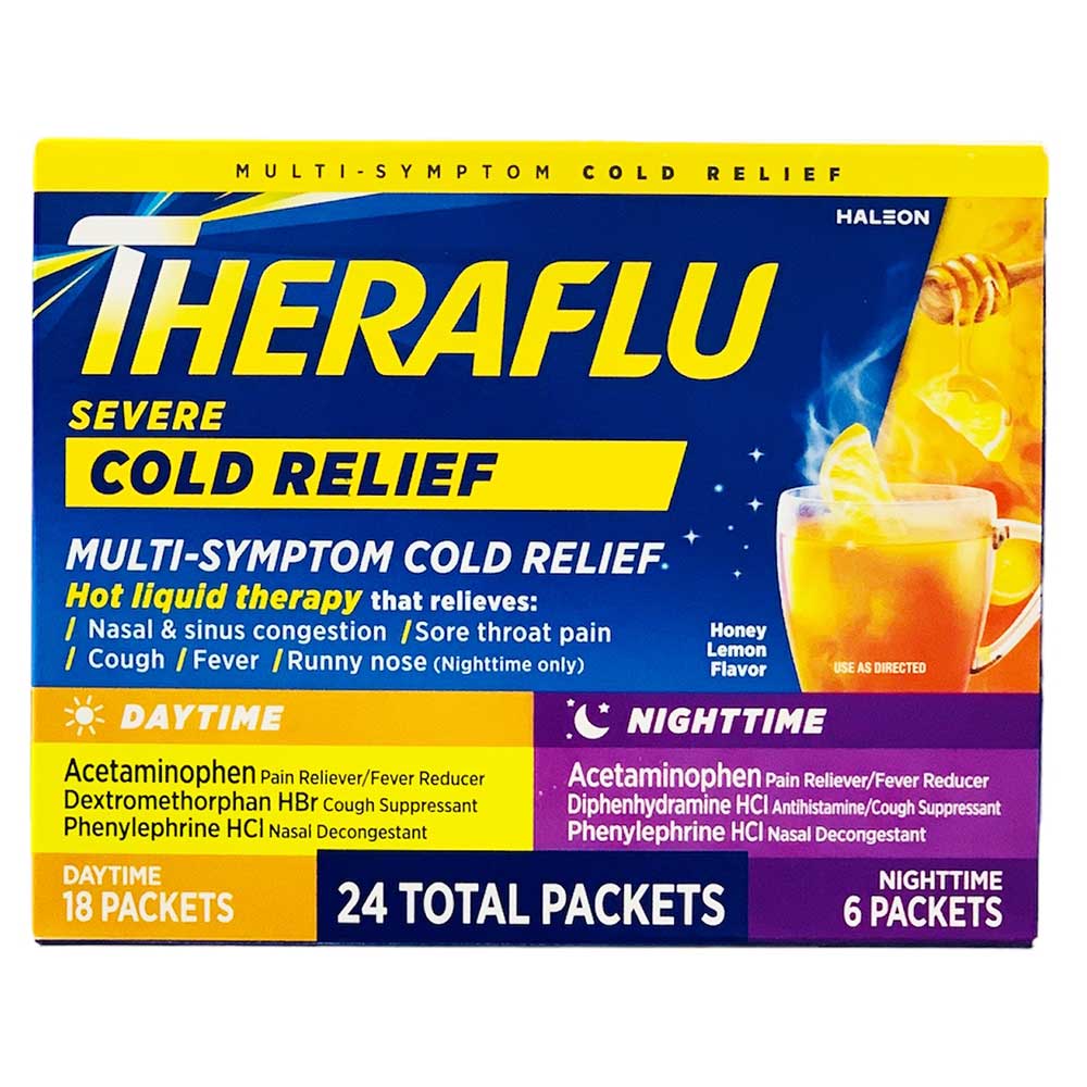Theraflu Multi-Symptom + Nighttime Severe Cold & Cough, 24 gói